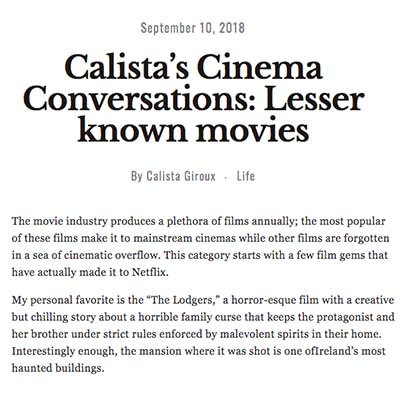 Calista’s Cinema Conversations: Lesser known movies